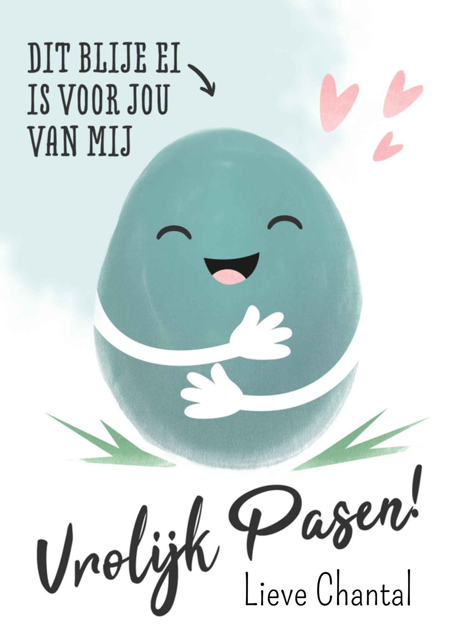 Paaskaart met aanpasbare naam Kaart Luckz