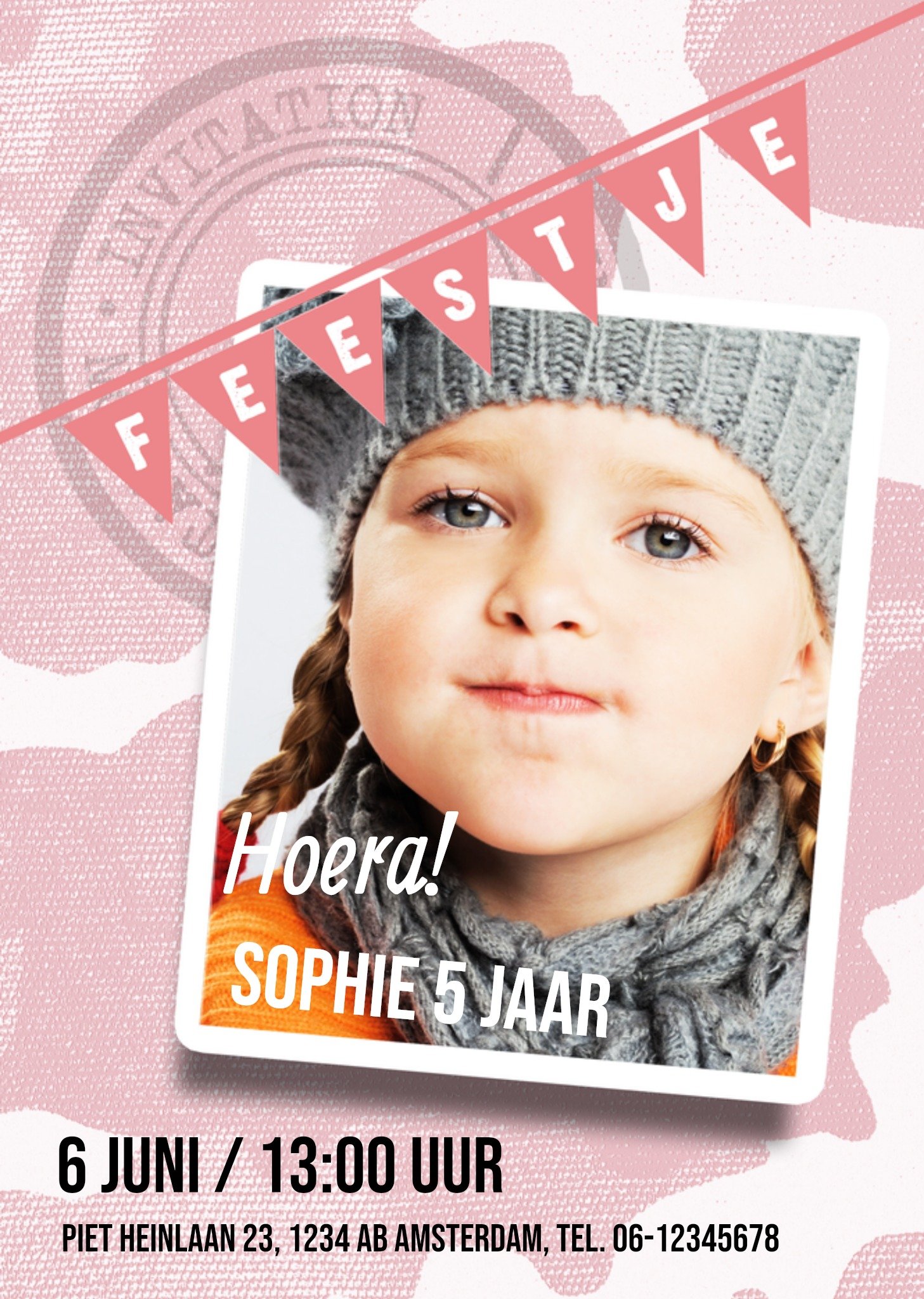 Kinderfeestje uitnodiging met persoonlijke foto Kaart Luckz