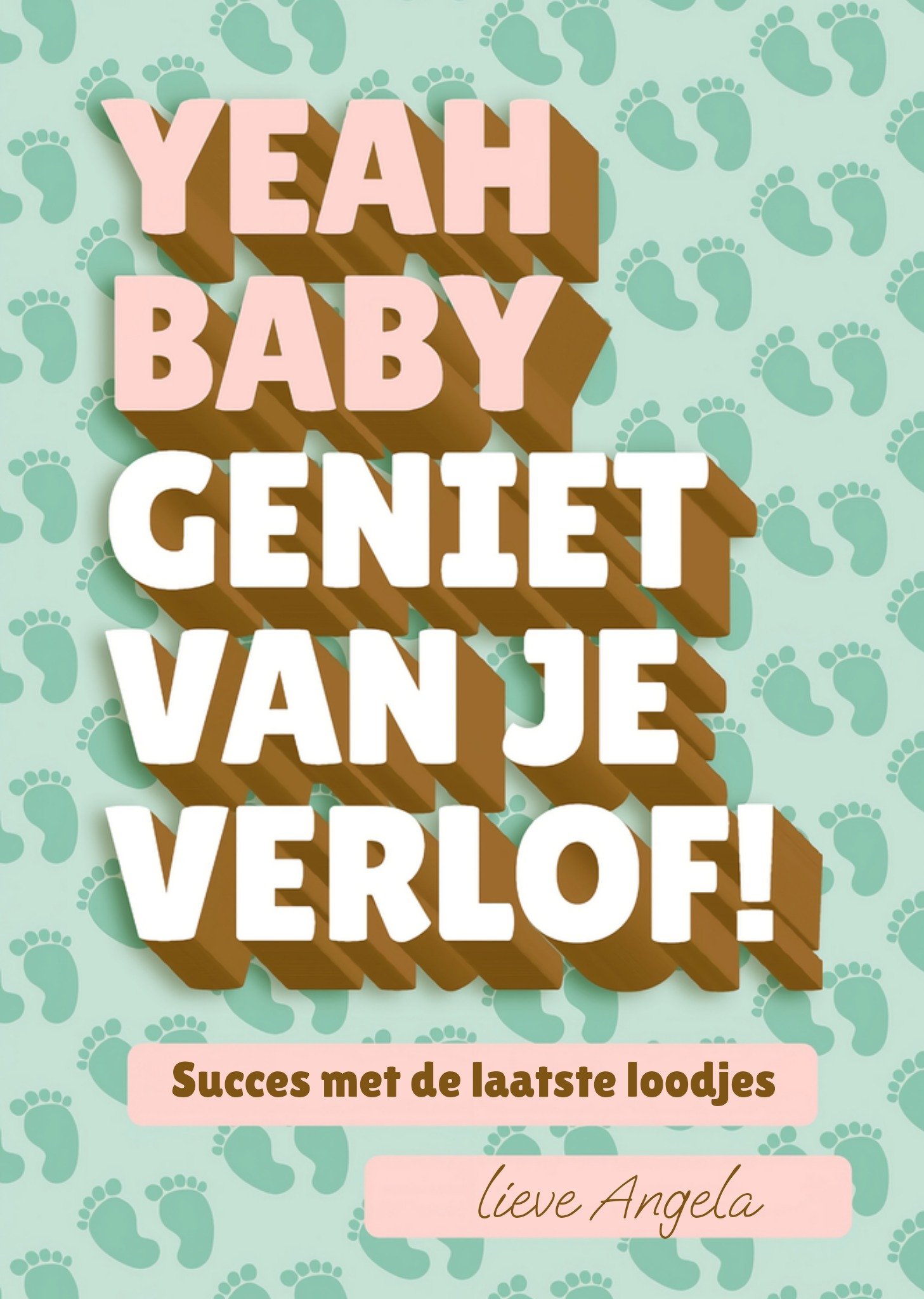 Zwangerschapskaart Verlof Grappig Yeah Baby Kaart Love Repeat