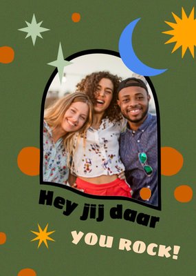 You Rock Illustratie Sterren Foto Upload Aanmoediging Kaart