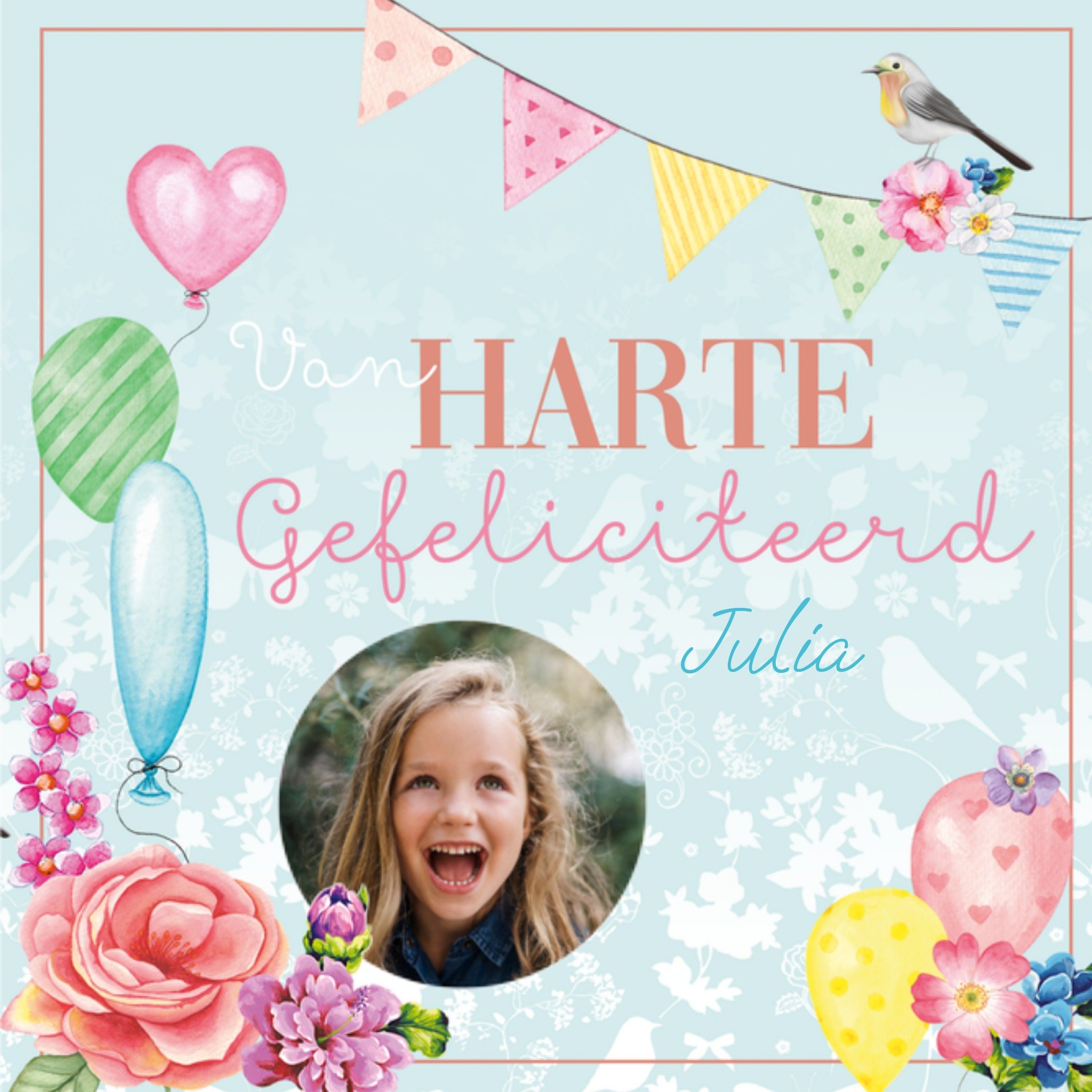 Verjaardagskaart Ballonnen Vierkante Kaart Endless Mae