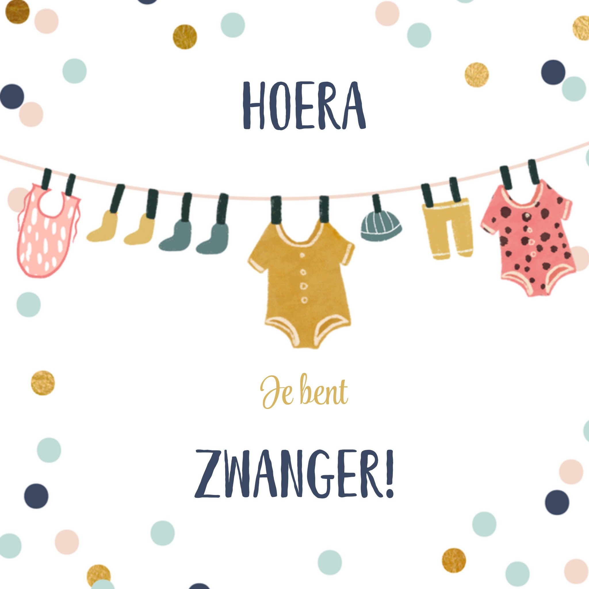 Greetz Zwangerschapskaart waslijn Vierkant