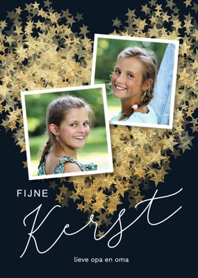 Gouden Sterren Foto Upload Opa En Oma Kerst Kaart