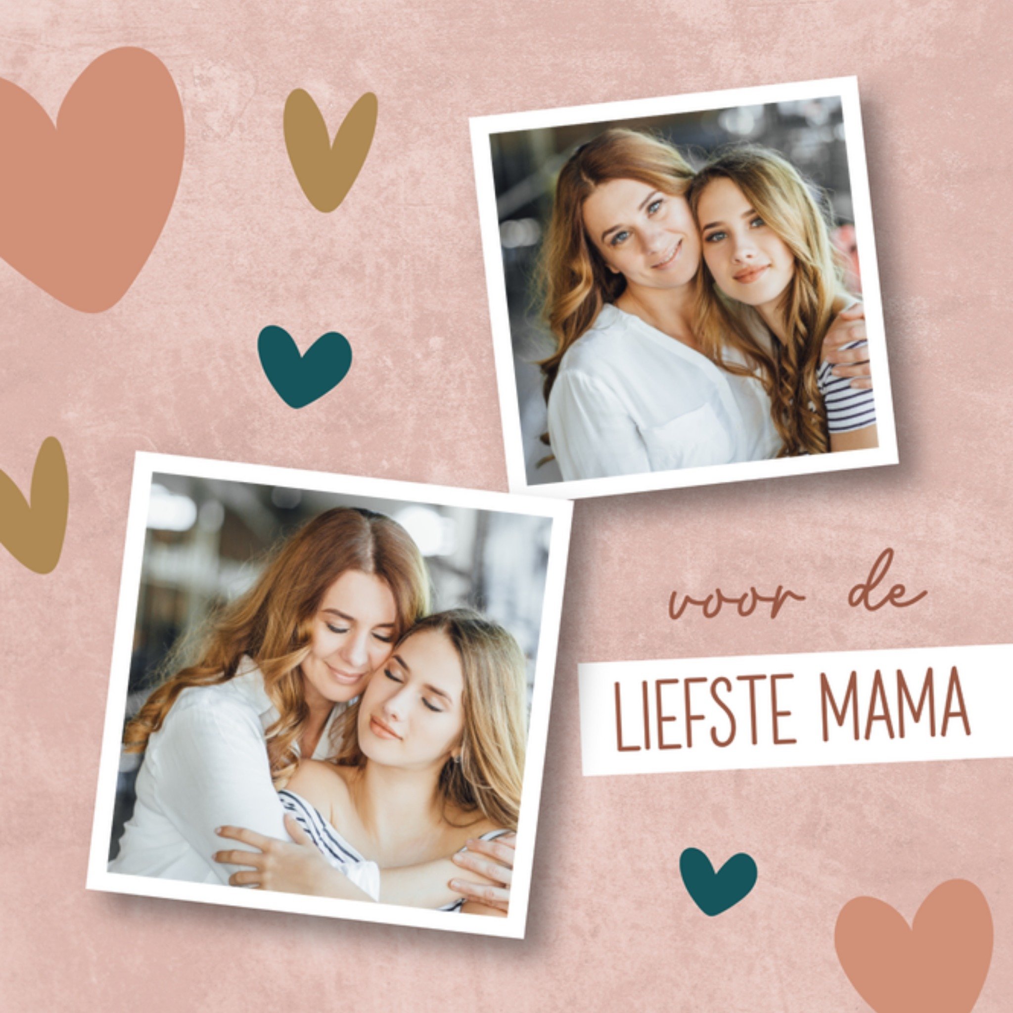 Papercute Moederdagkaart harten Vierkant