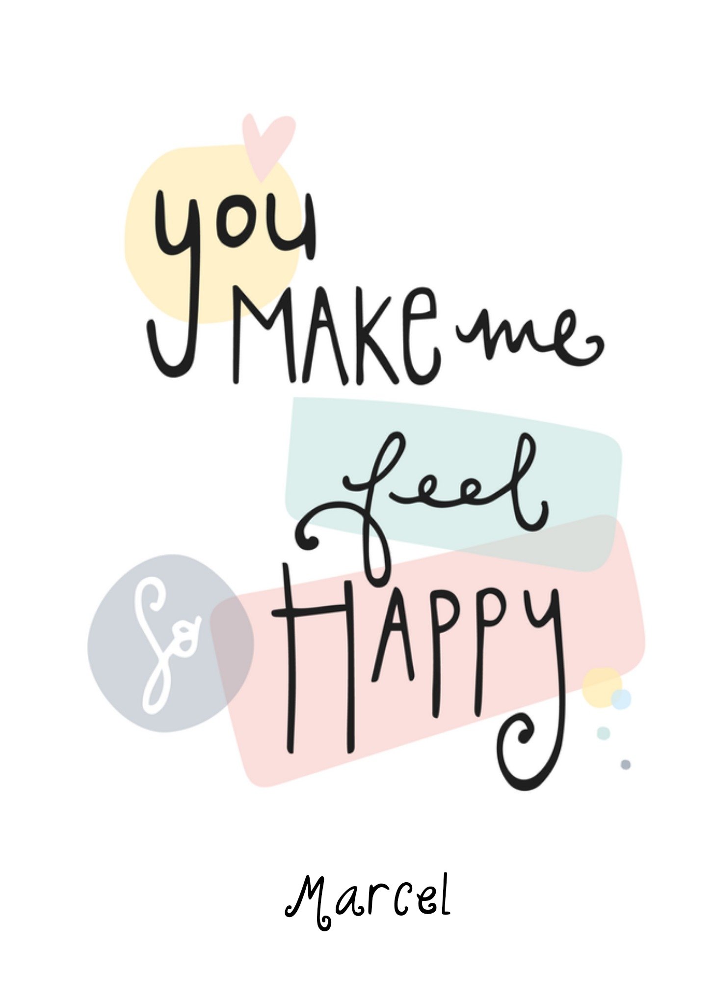 Liefde kaart Aanpasbare naam Kaart Funny Side Up