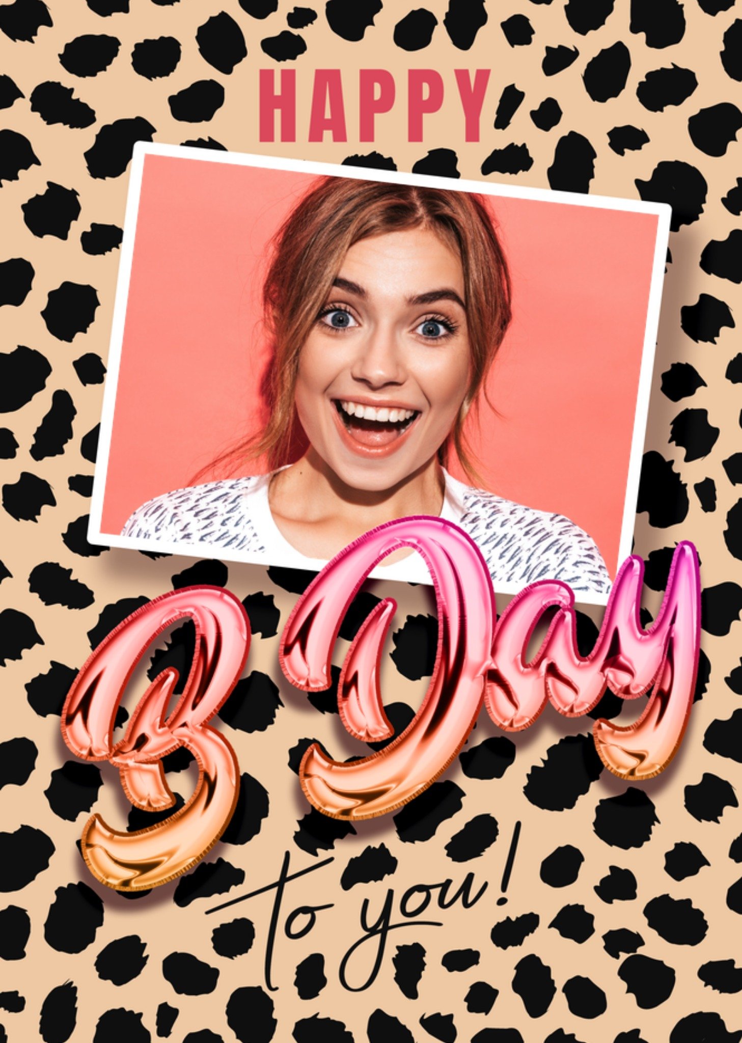 Verjaardagskaart Panter print Met foto Kaart Luckz