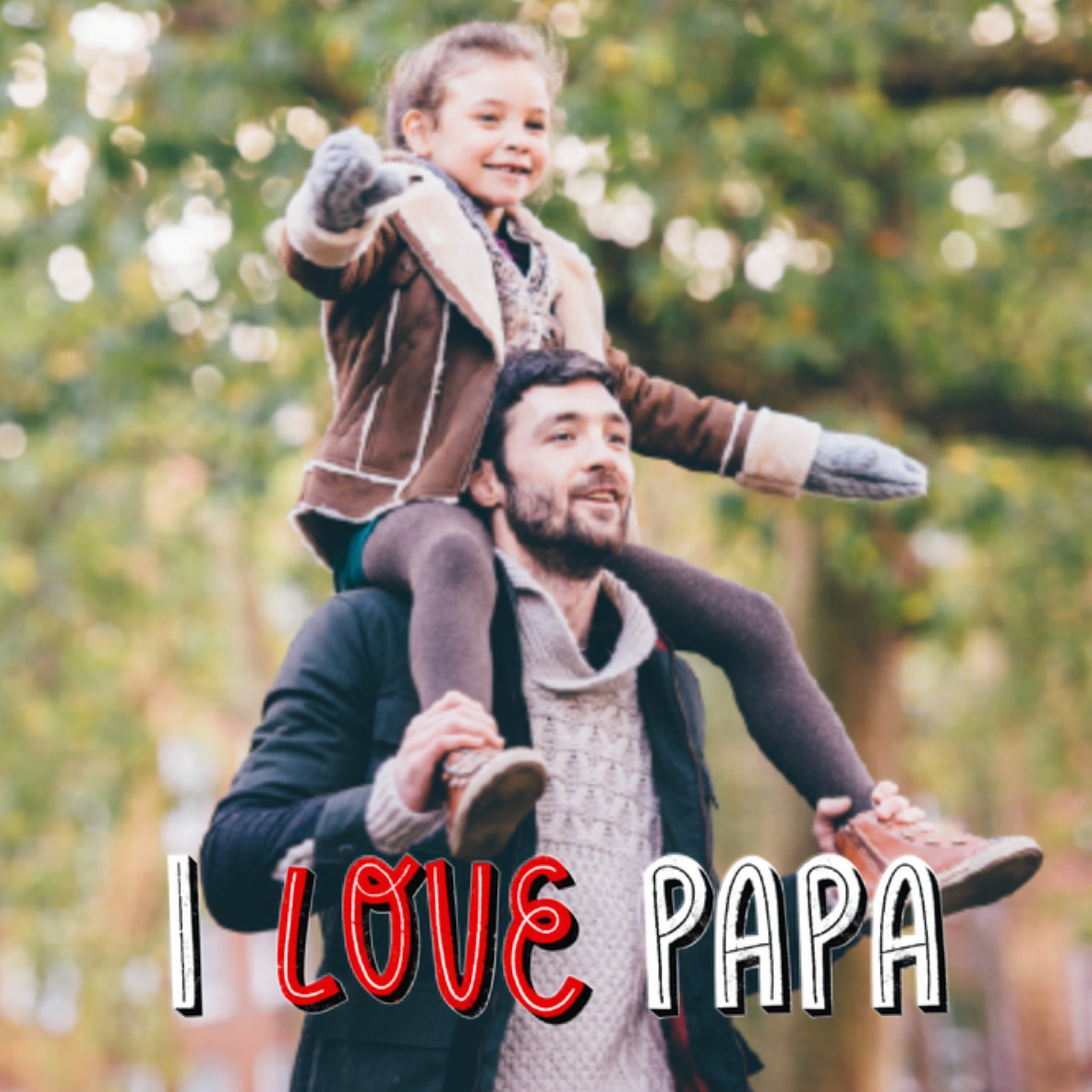 Greetz Vaderdagkaart foto love papa Vierkant