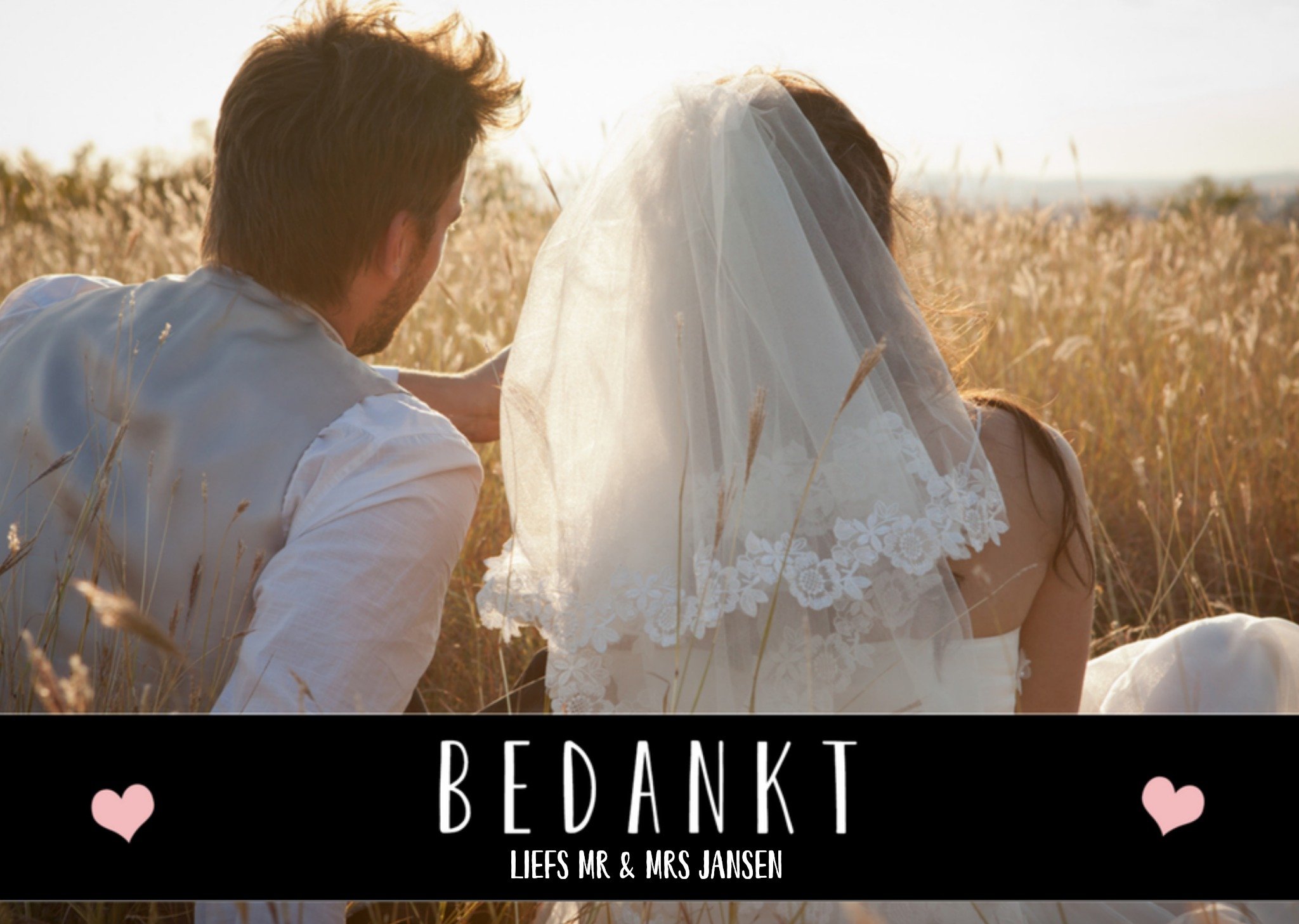 Greetz Bedanktuitnodiging fotokaart met naam Standard Card