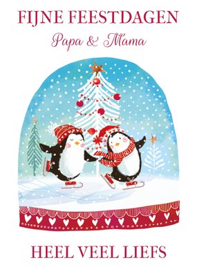 Ling Design | Kerstkaart | snowglobe | papa & mama