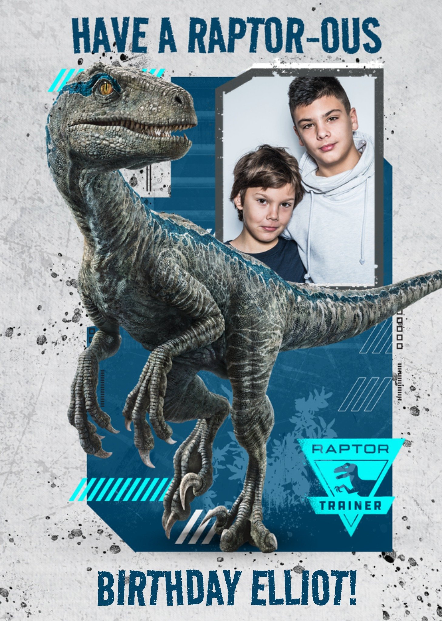 Verjaardagskaart Met foto en naam Kaart Jurassic World