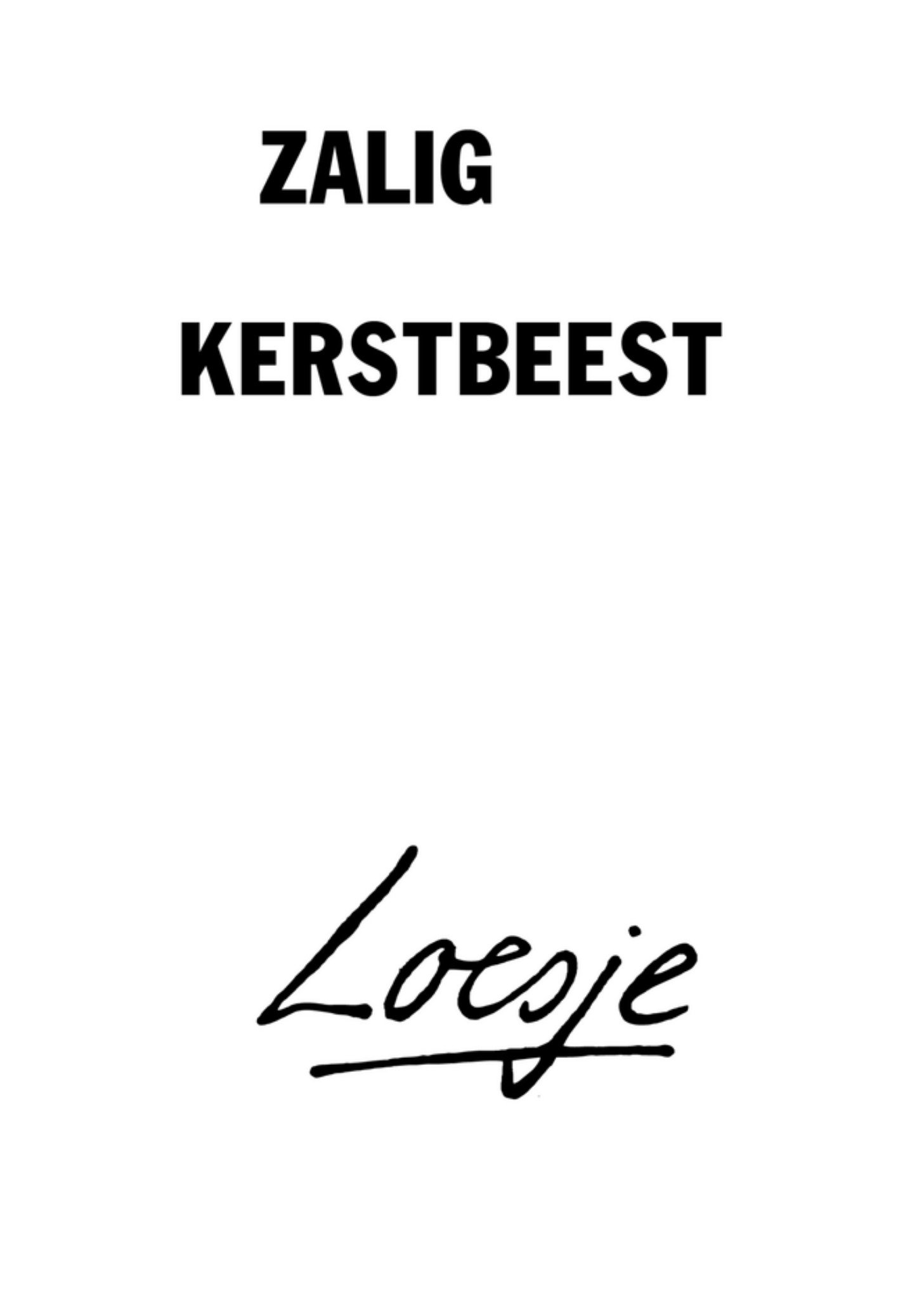 Kerstkaart kerstbeest Loesje