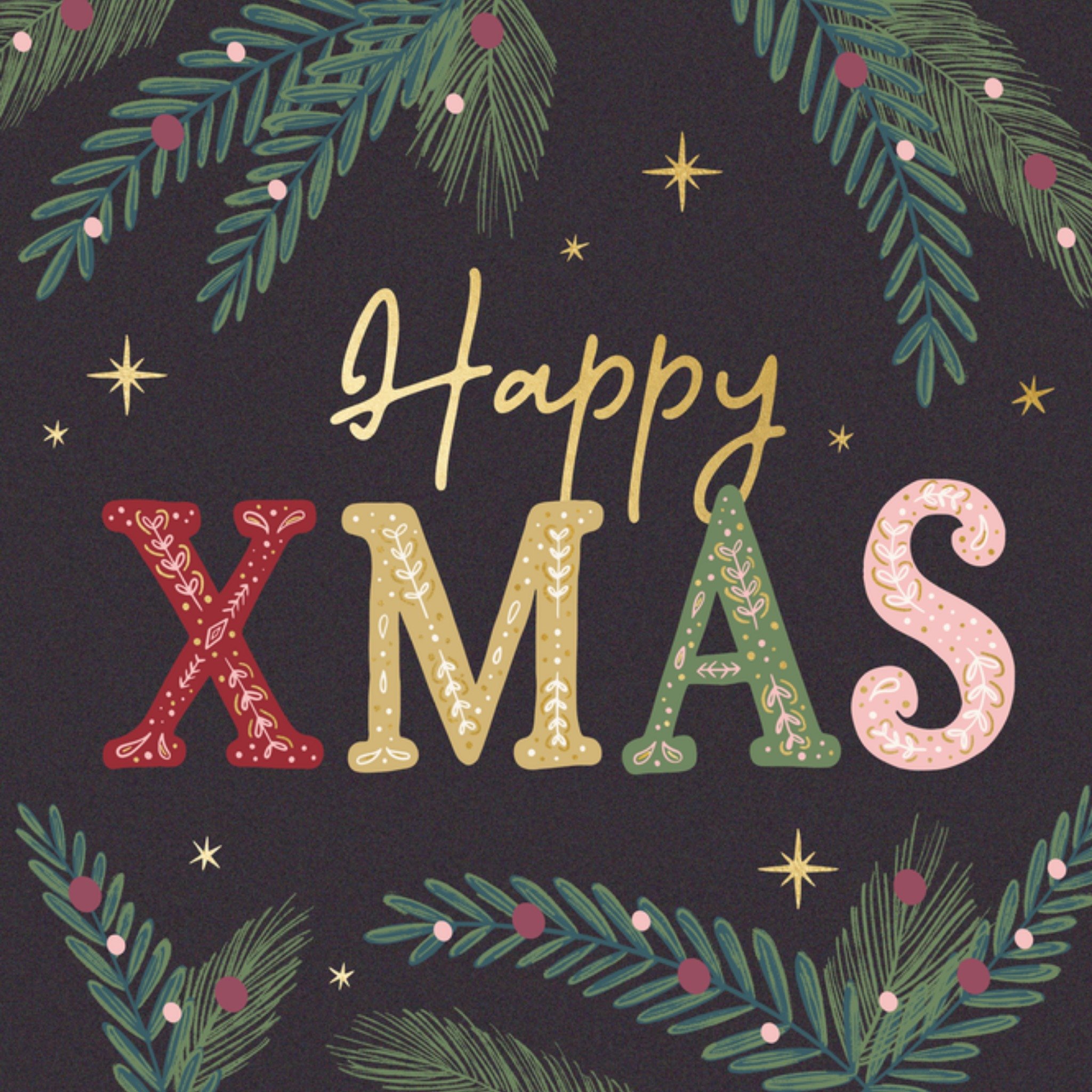 Greetz Kerstkaart Happy xmas Vierkant