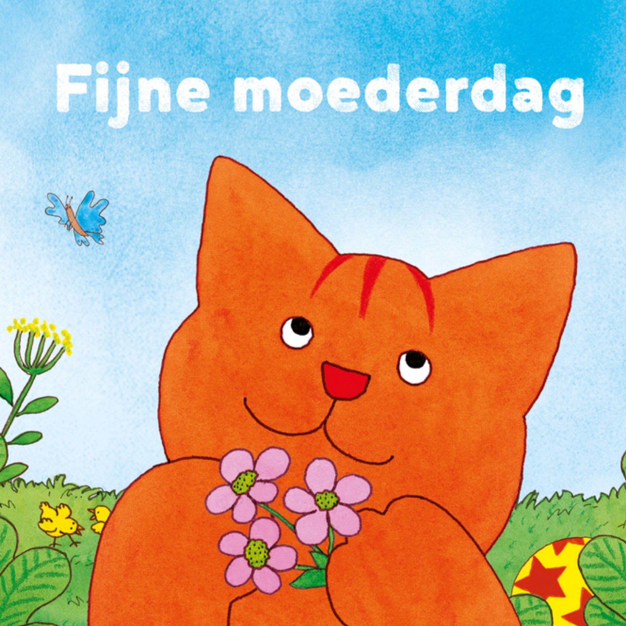 Moederdagkaart bloemen fijne moederdag Vierkante Kaart Dikkie Dik