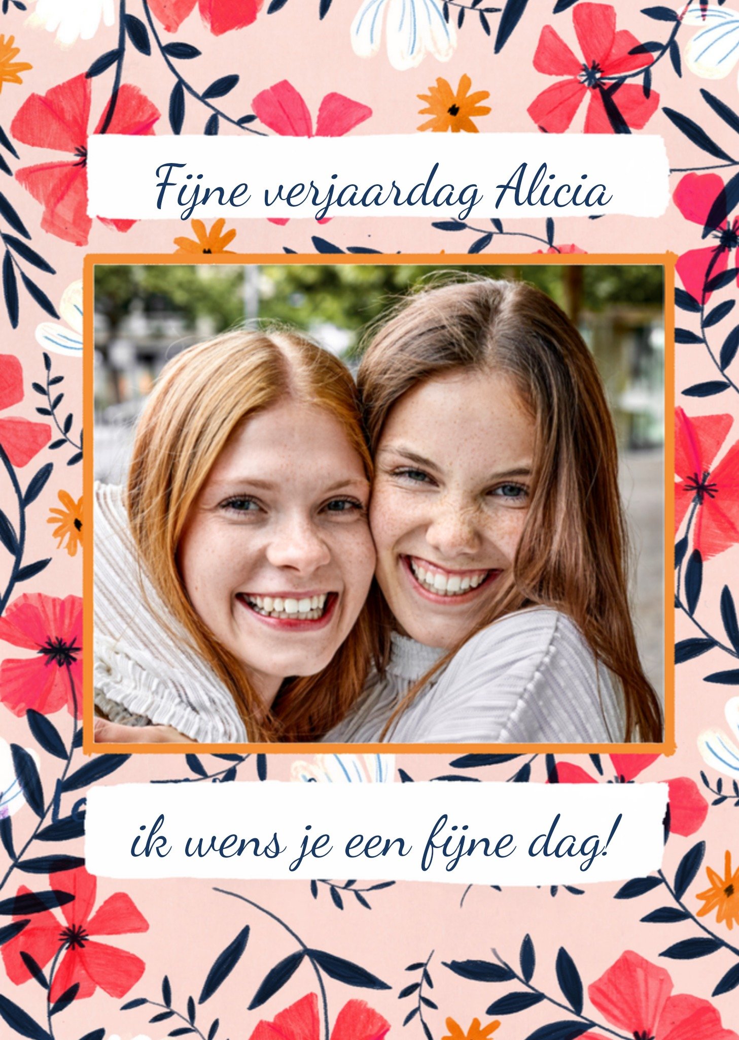 Verjaardag Foto Bloemen Kaart Greetz