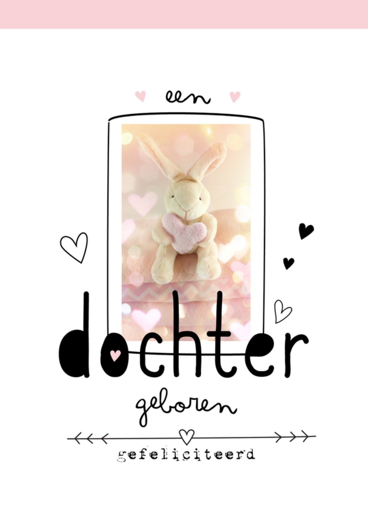 Geboortekaart dochter Kaart Paperclip