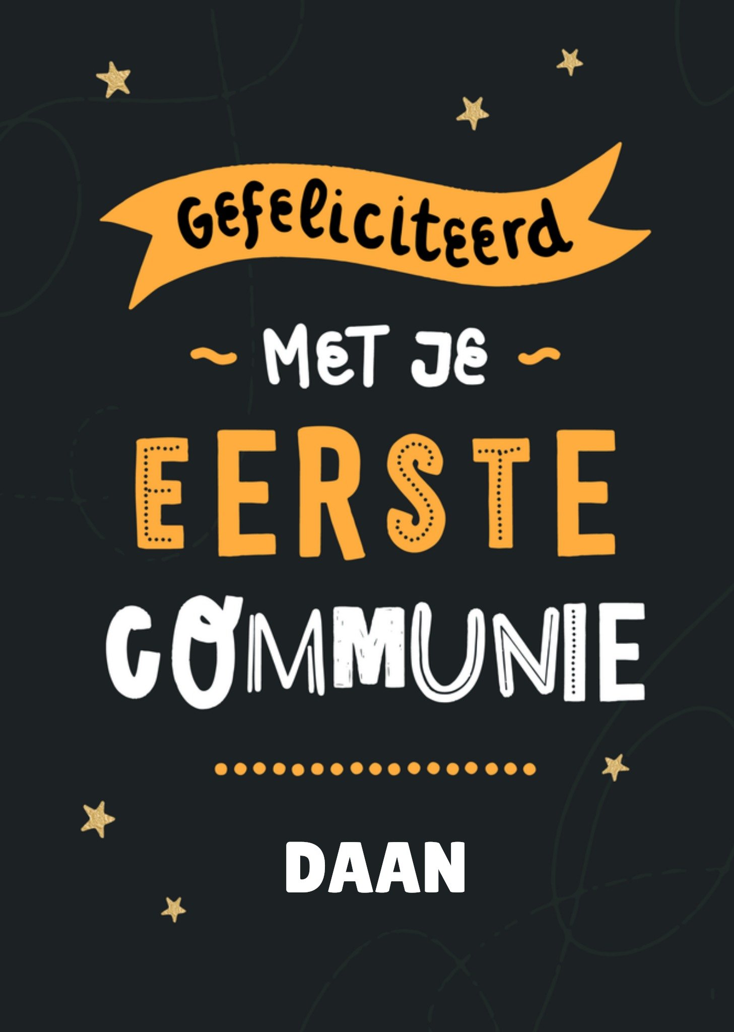 Communie kaart met naam Greetz