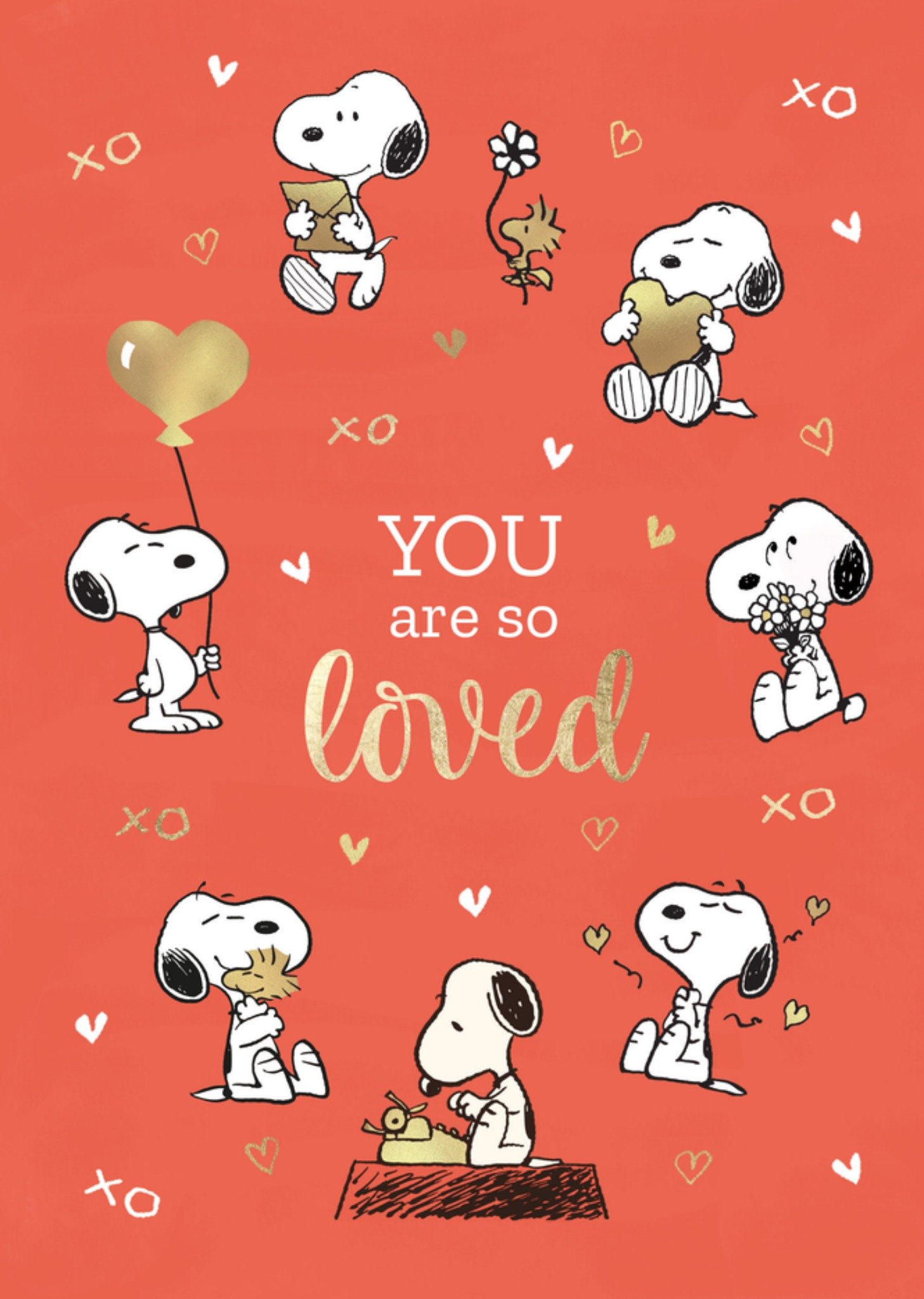 Peanuts snoopy Valentijnskaart You are so loved Kaart Peanuts Snoopy