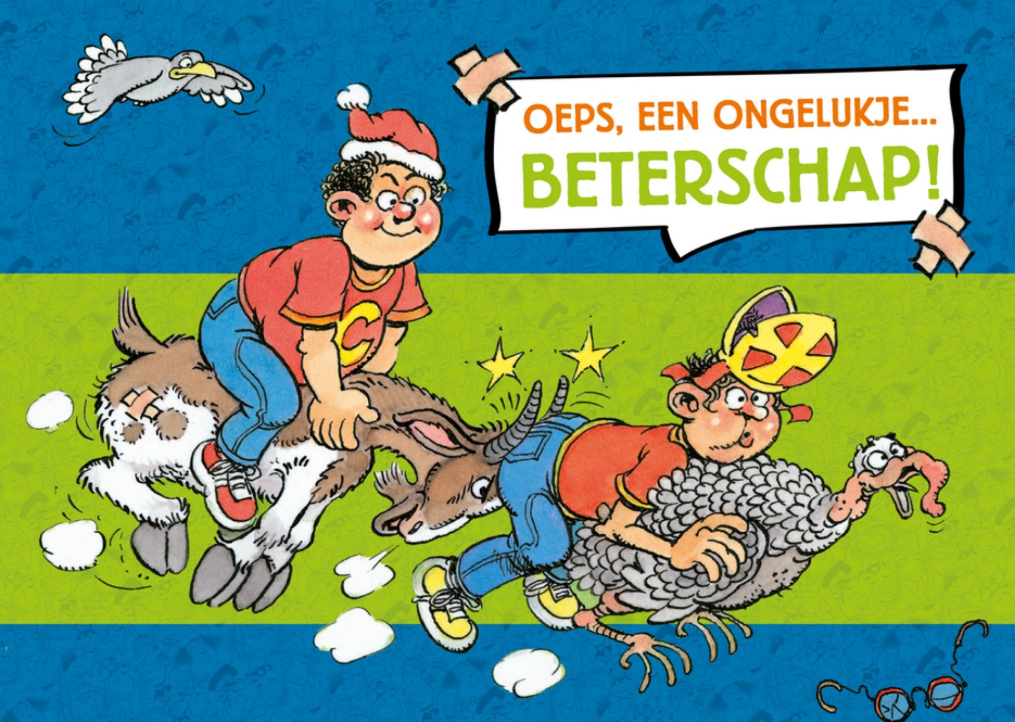 Beterschapskaart Oeps een ongelukje Kaart Jan van Haasteren Junior