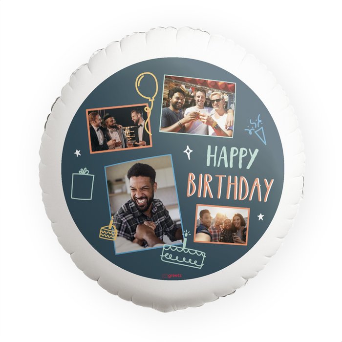 Ballon | Happy Birthday | Foto aanpasbaar