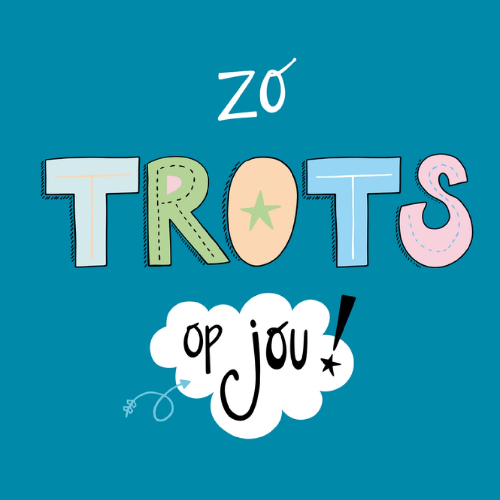 Funny Side Up Nieuwe Zaak kaart Zo trots op jou! Vierkant