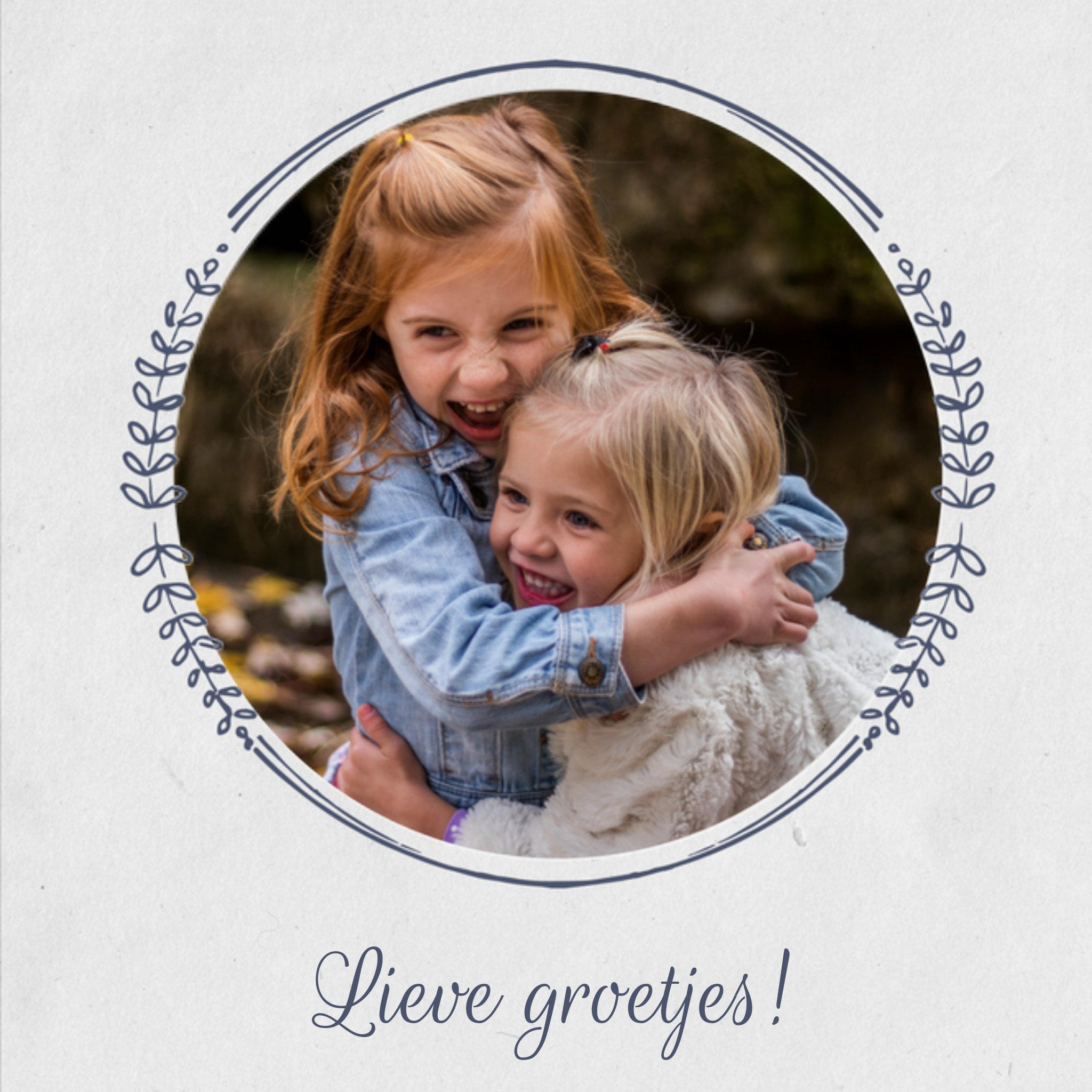 Greetz Fotokaart met ronde foto Vierkant