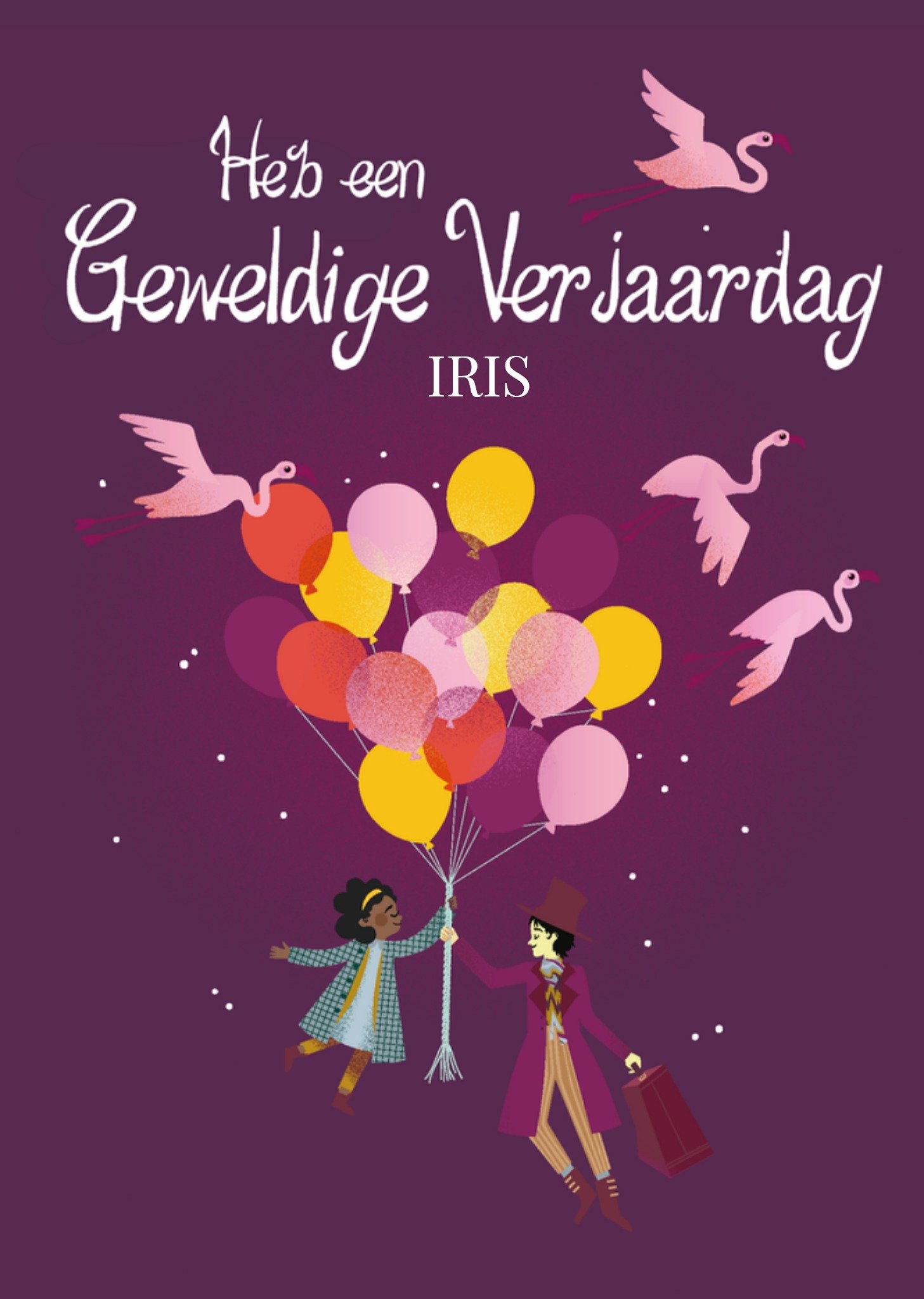 Verjaardagskaart Met naam Kaart Wonka