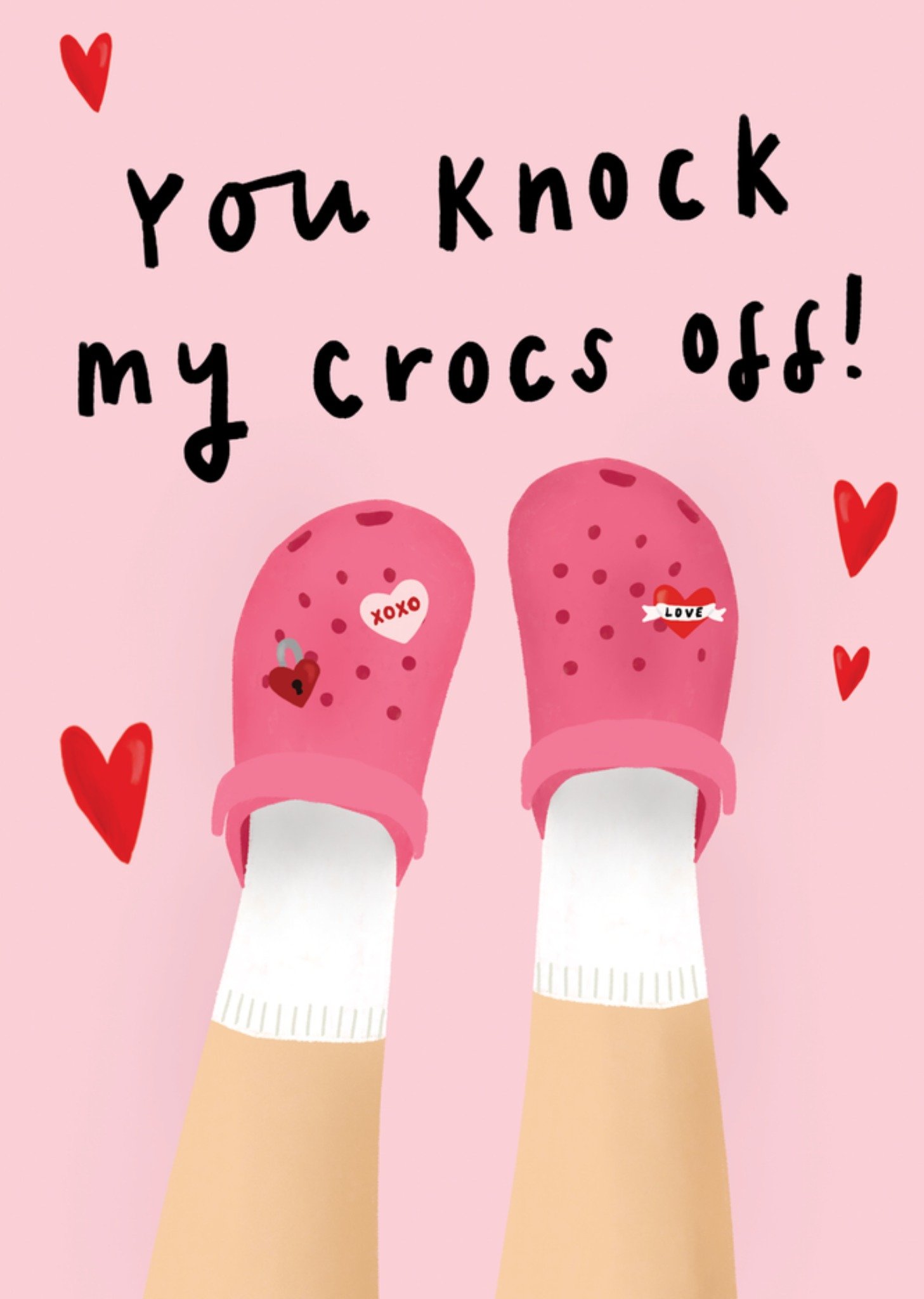 Valentijnskaart you knock my crocs off Kaart Scribbler