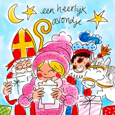 Een Heerlijk Avondje Geïllustreerd Sinterklaas Kaart