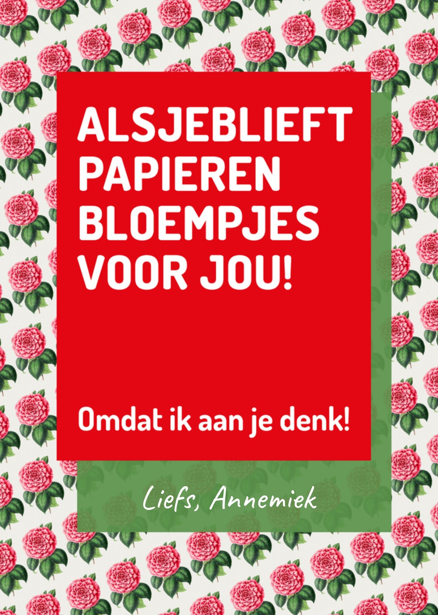 Denken aan kaart met naam Kaart Love Repeat