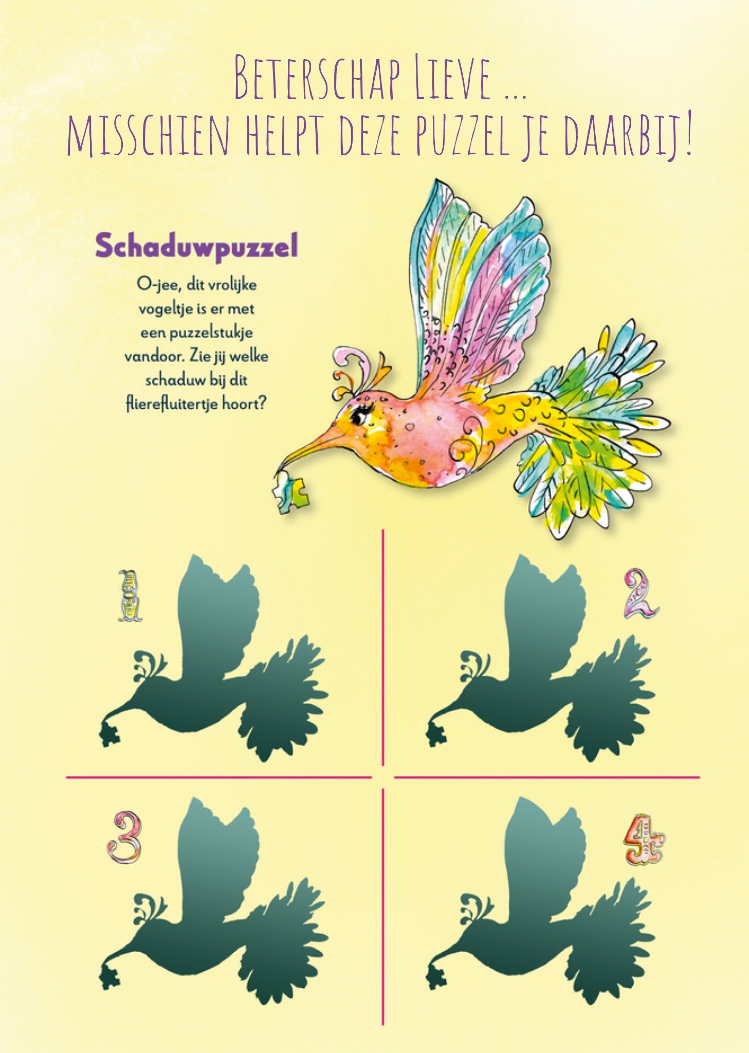 Beterschapskaart Schaduwpuzzel Aanpasbare tekst Kaart Jill