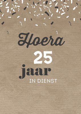 Confetti Typografisch 25 Jaar In Dienst Kaart