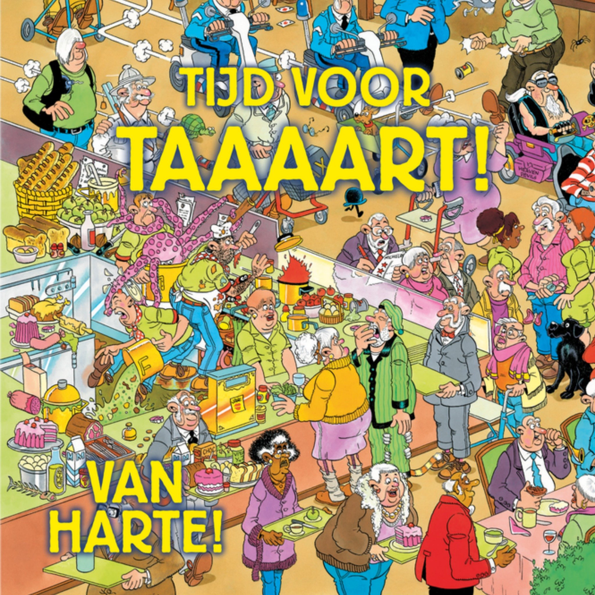 Verjaardagskaart Tijd voor taart Vierkante Kaart Jan van Haasteren