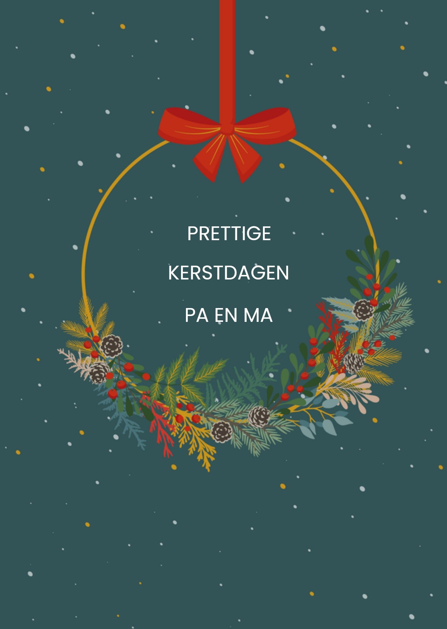 Kerstkaart Prettige Kerstdagen Paperclip