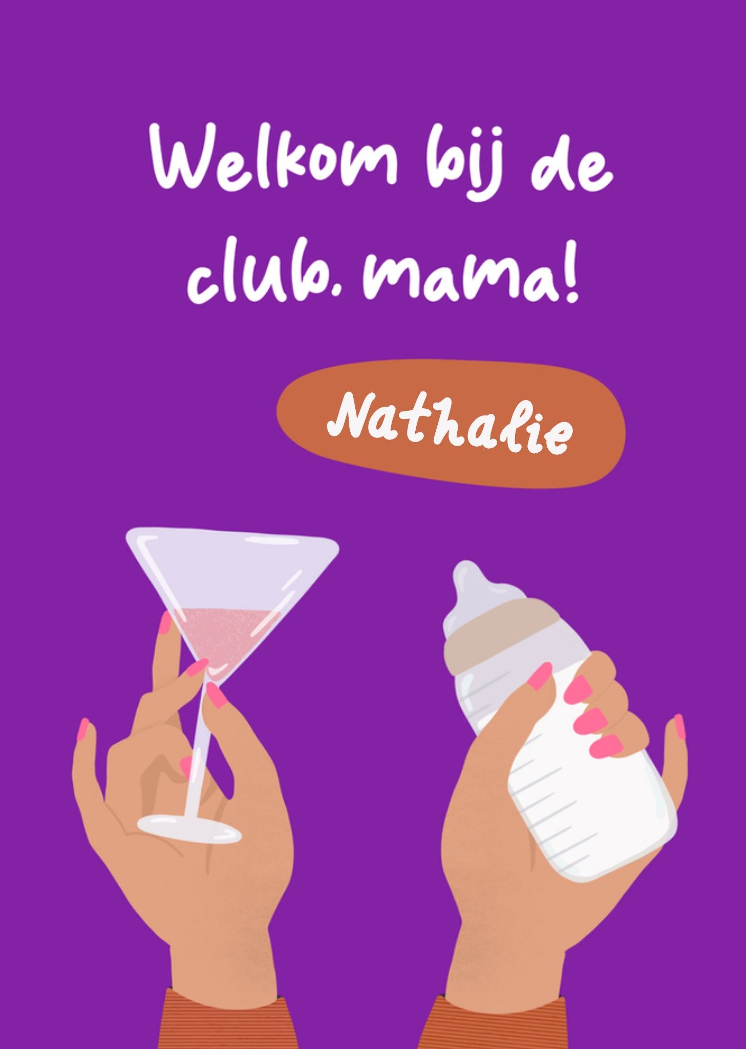 Moederdagkaart Welkom bij de club mama! Aanpasbare tekst Kaart Greetz