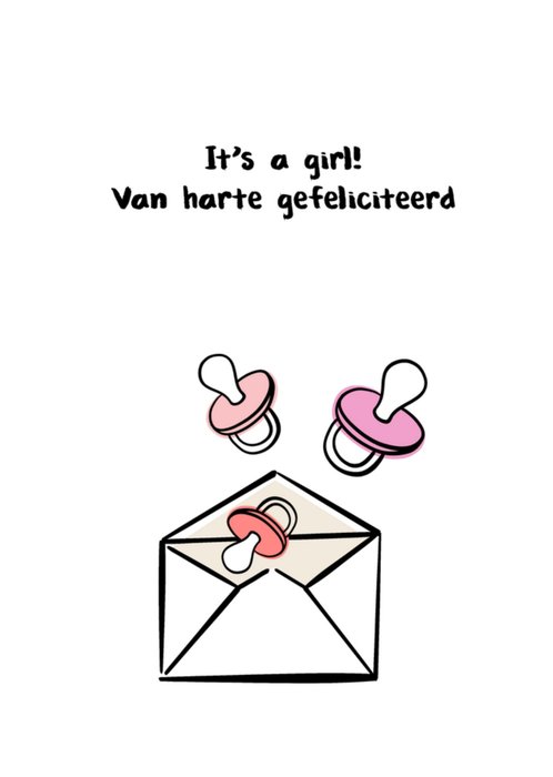 Greetz | Geboortekaart | speentjes | it's a girl