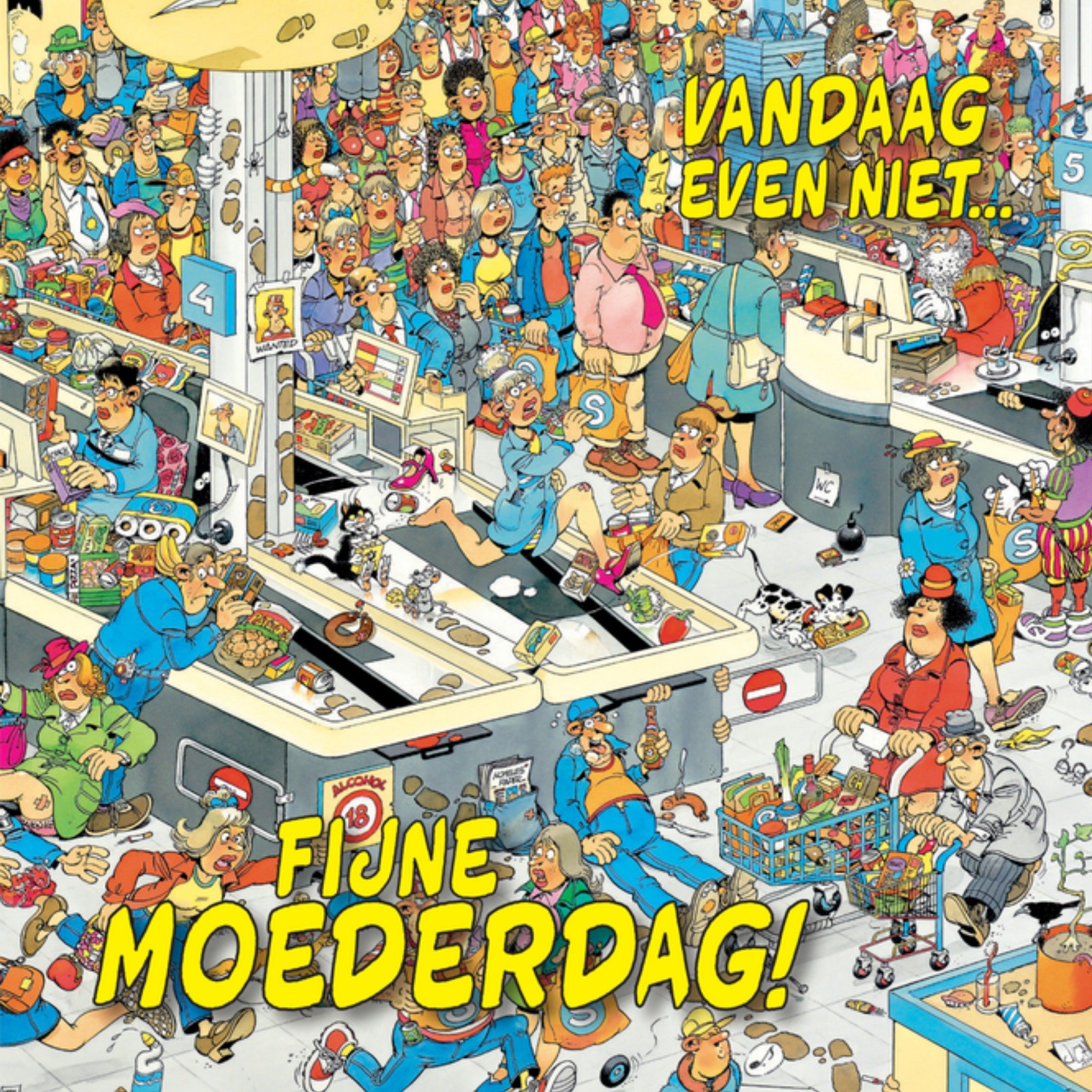 Moederdagkaart ilustratie Vierkante Kaart Jan van Haasteren