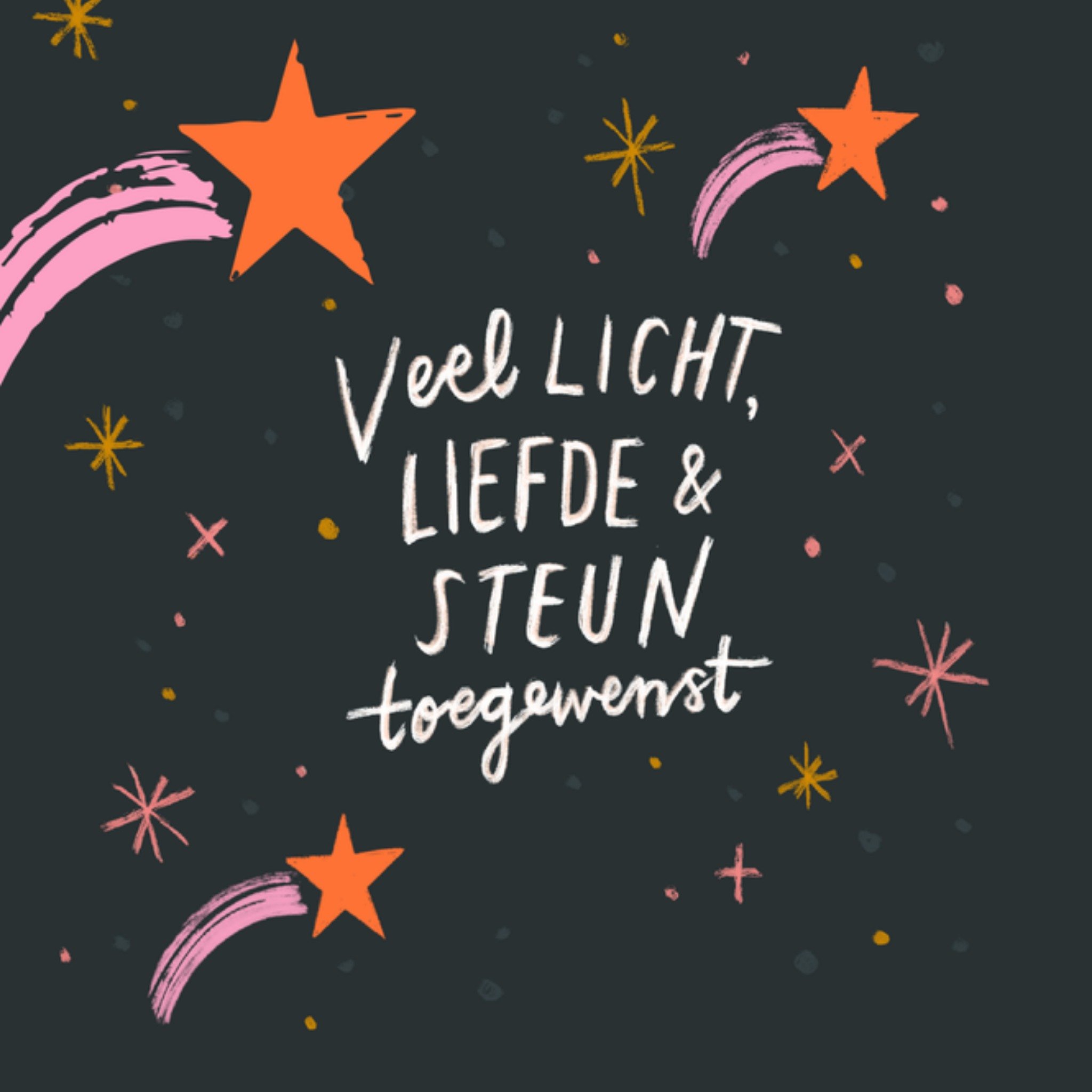 Greetz Denken aan kaart licht, liefde en steun Vierkant