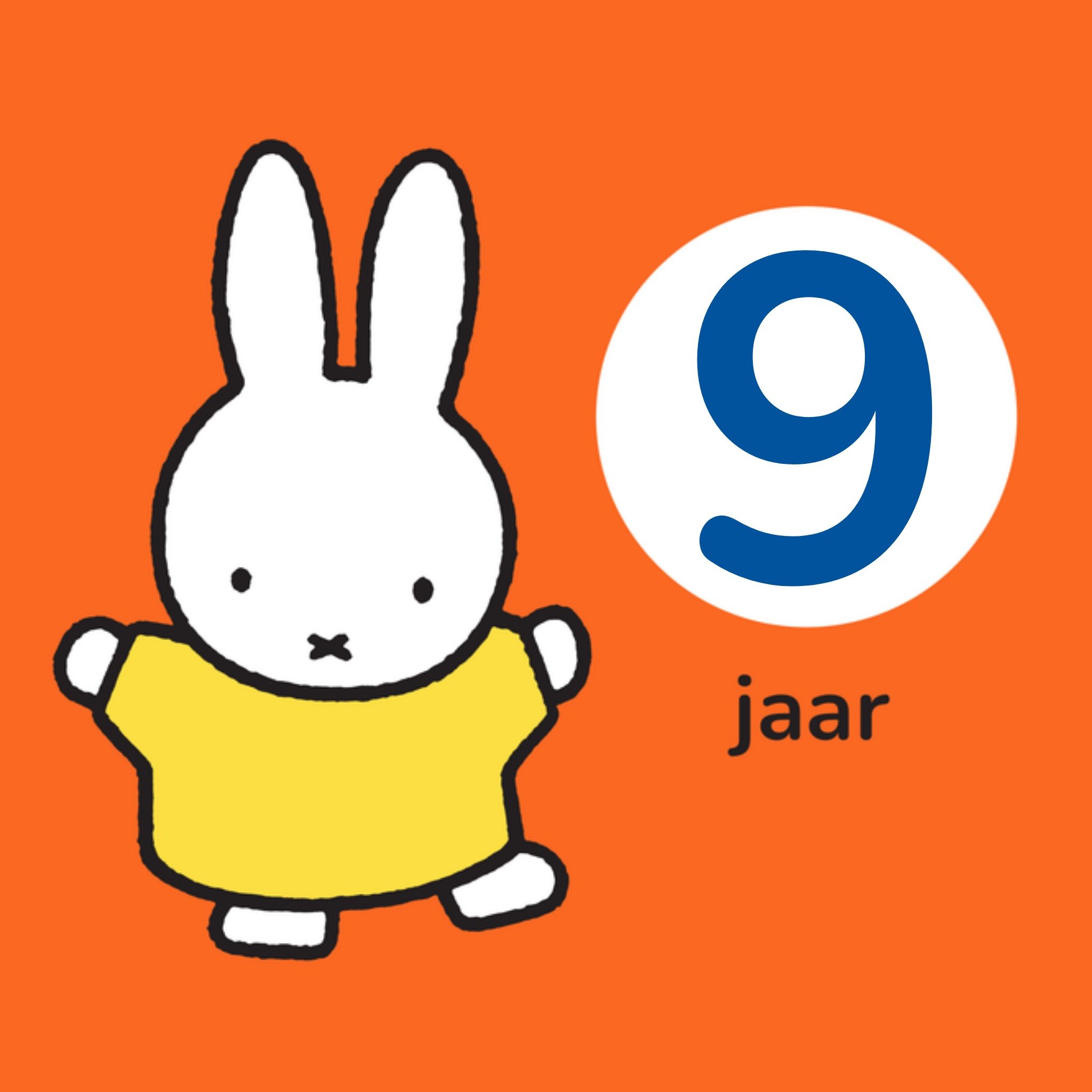 Miffy Verjaardagskaart 9 jaar Nijntje
