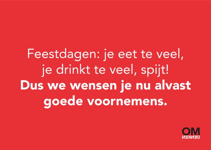 Omdenken | Nieuwjaarskaart | Feestdagen | Goede voornemens