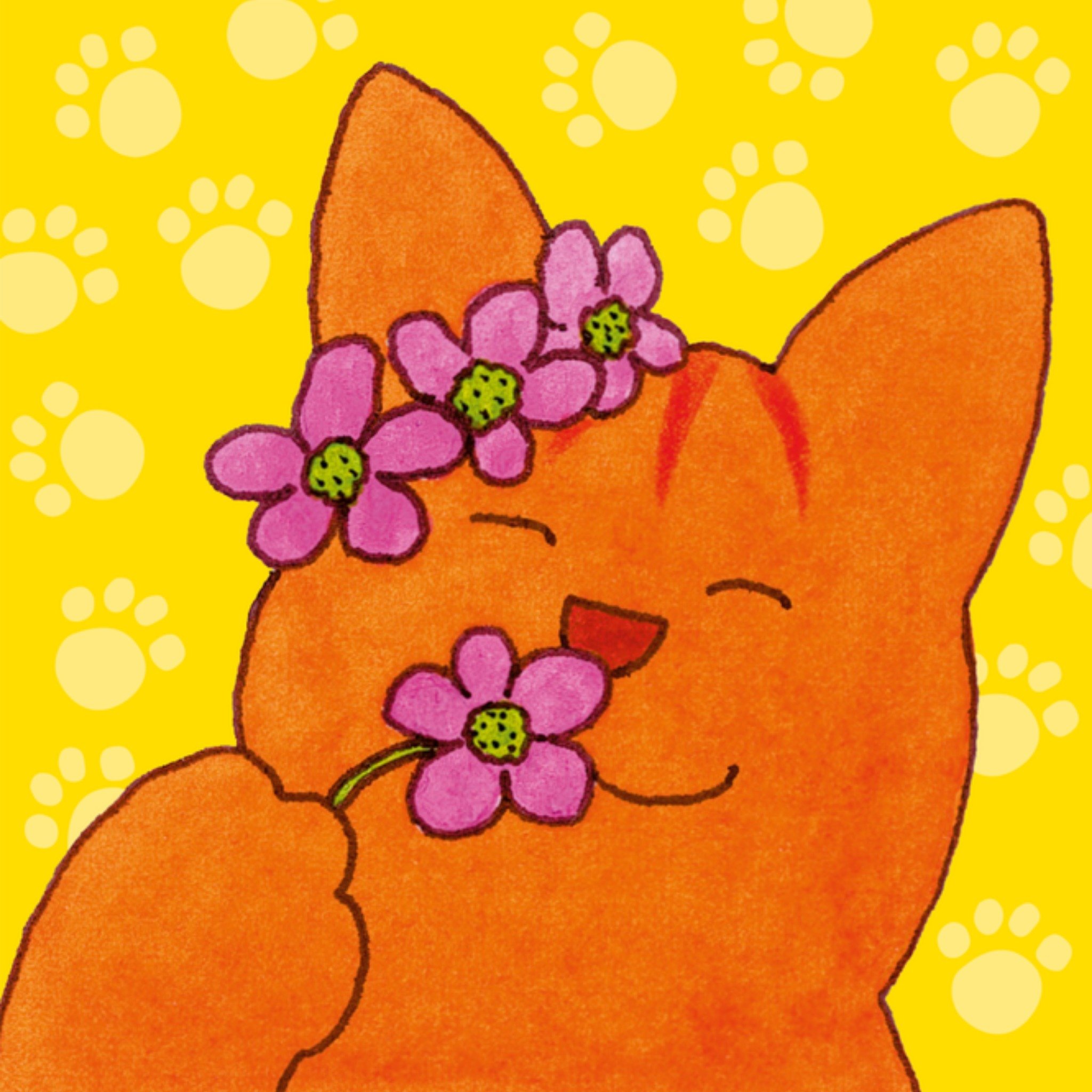 Bloemetjes Vierkante Kaart Dikkie Dik