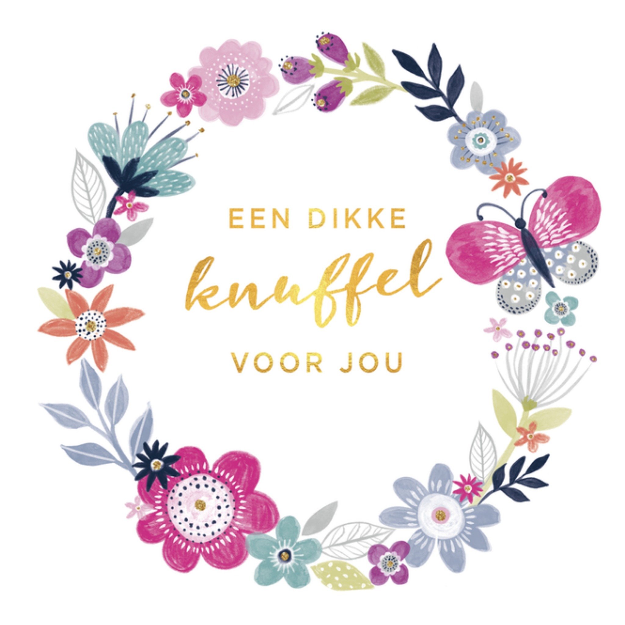 Liefde kaart Dikke knuffel Vierkante Kaart UK Greetings