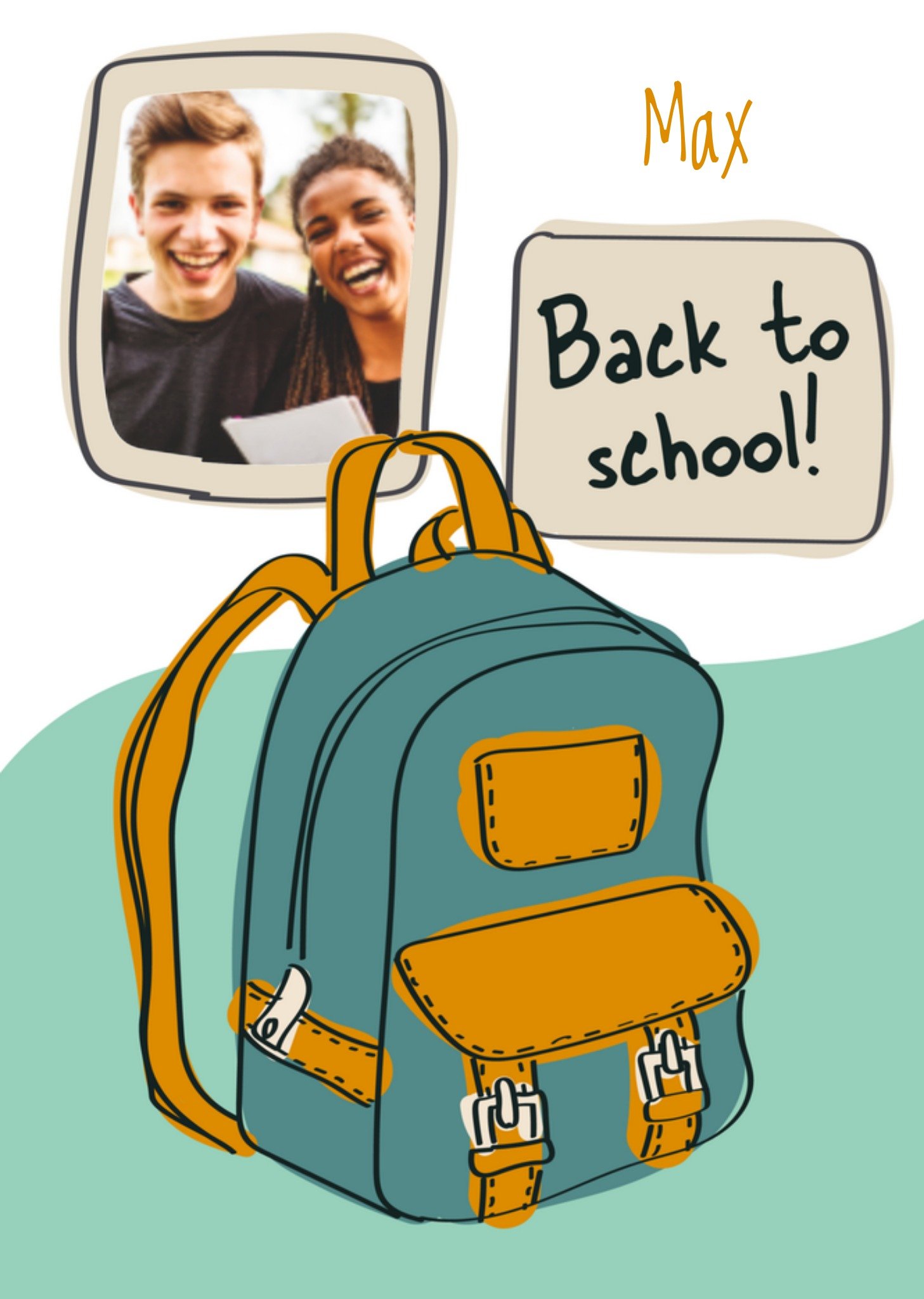 Back to school met foto en naam Greetz