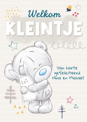 Me To You Welkom Kleintje Geïllustreerde Beer Geboorte Kaart