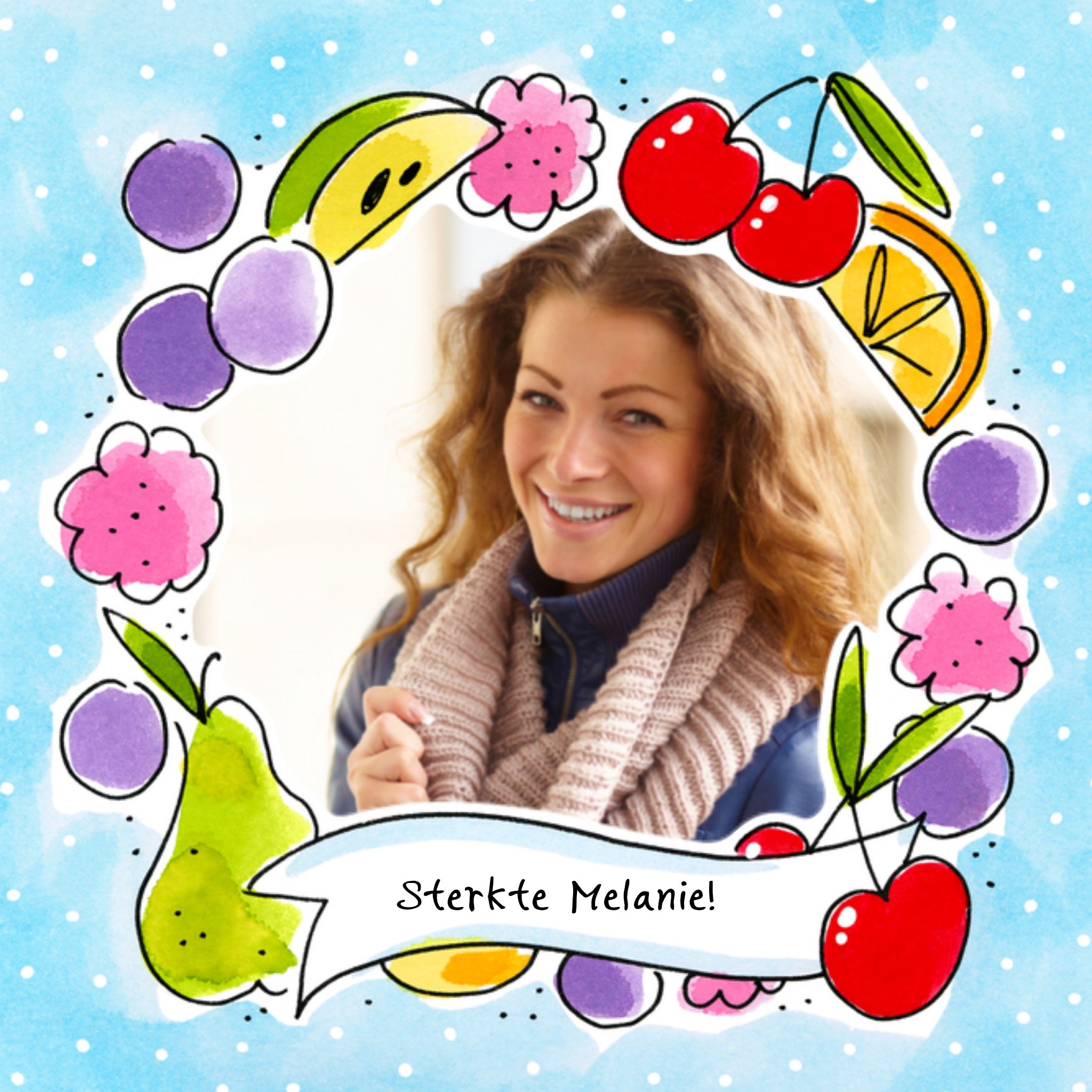 Beterschapskaart Sterkte (naam en foto) Vierkante Kaart Blond Amsterdam