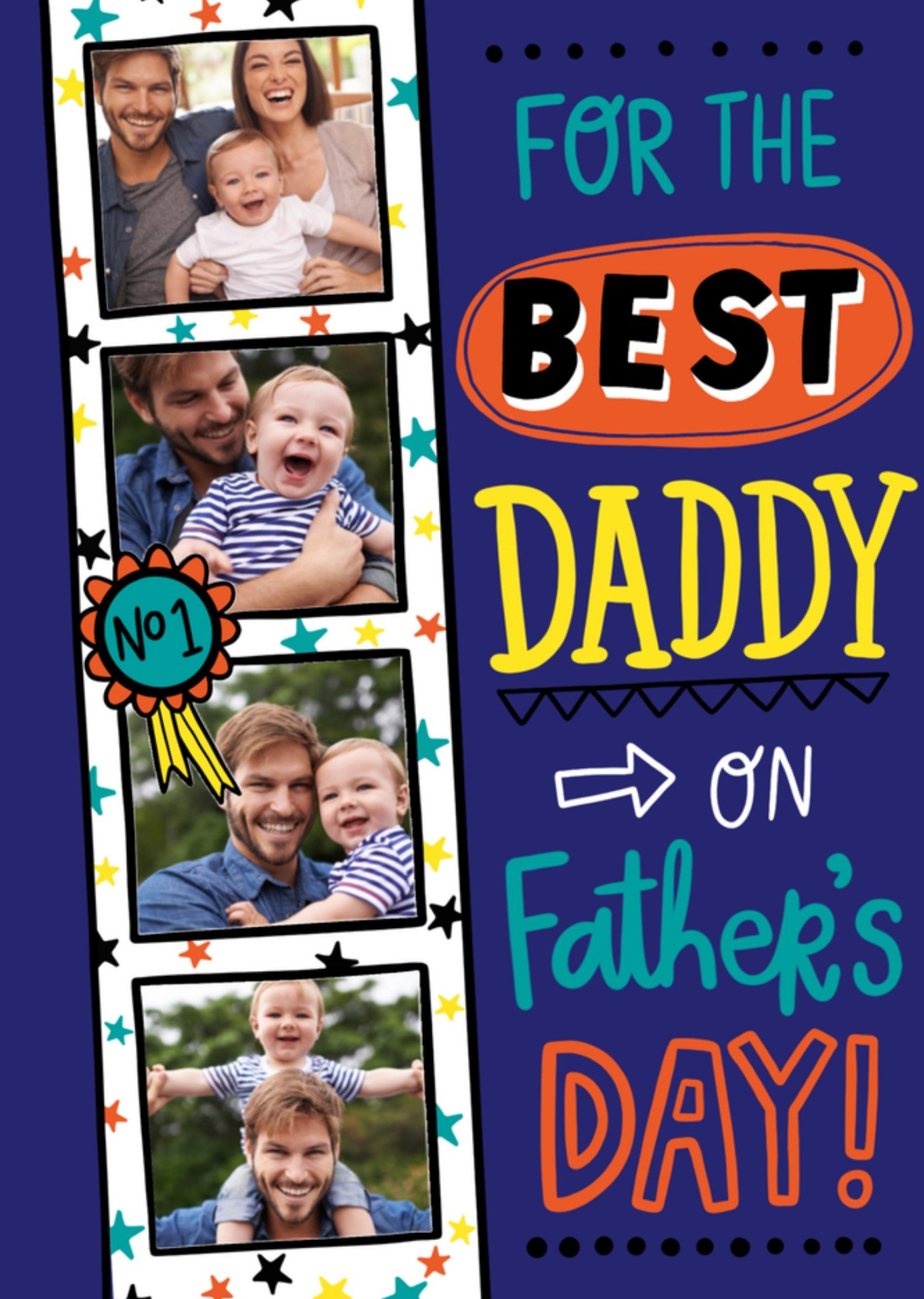 Vaderdagkaart blauw foto Kaart Greetz