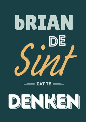 De Sint Zat Te Denken Typografie Kaart