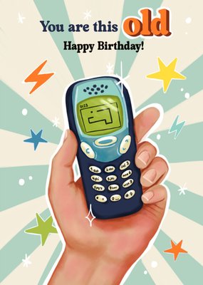 Aniet Illustration | Verjaardagskaart | You Are This Old | Phone