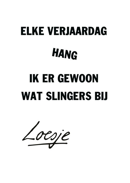 Loesje | Verjaardagskaart | Slingers