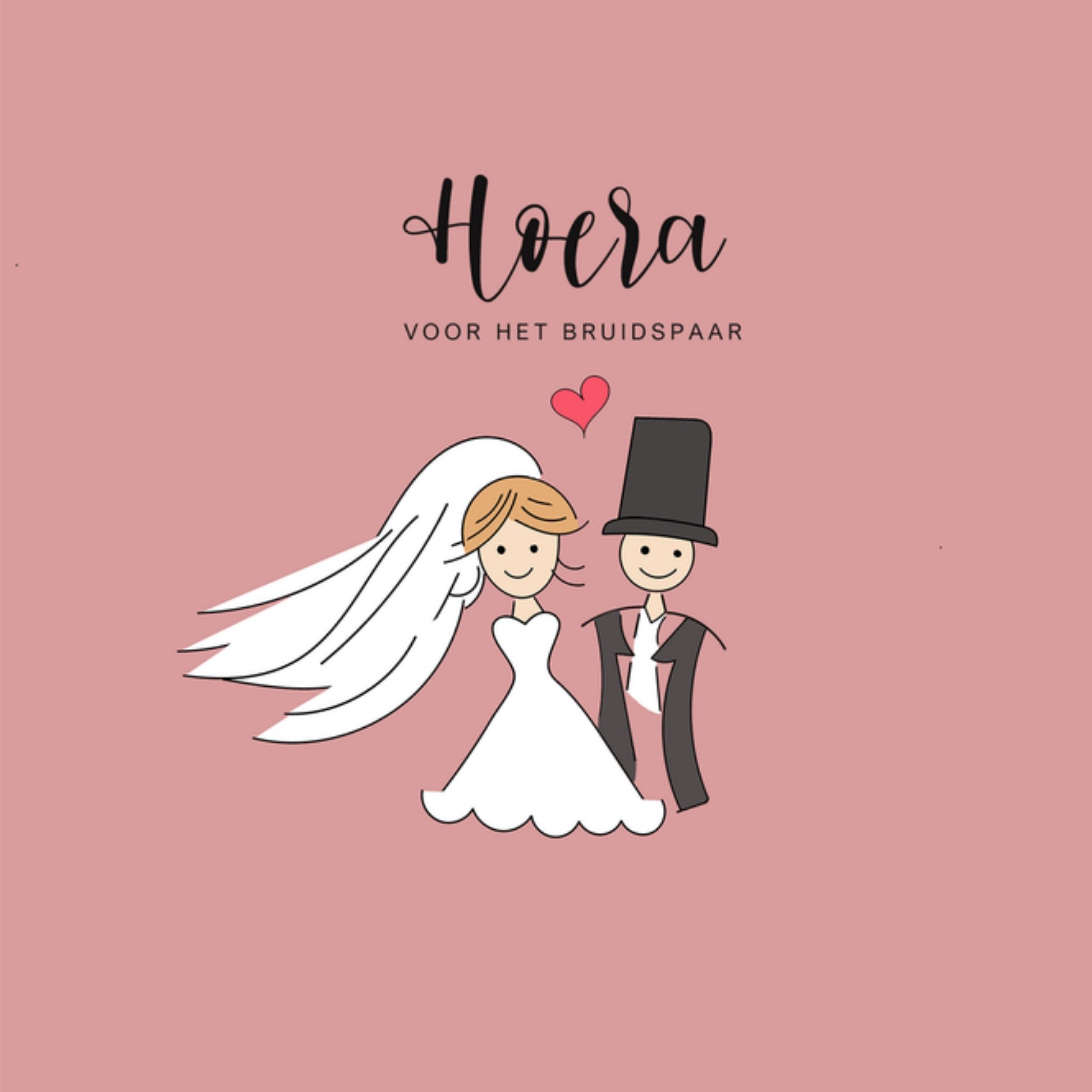 Huwelijkskaart Bruidspaar Vierkante Kaart Studio Marloes