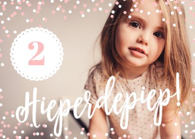 Hieperdepiep Polka Dot Meisje 2e Verjaardag Kaart
